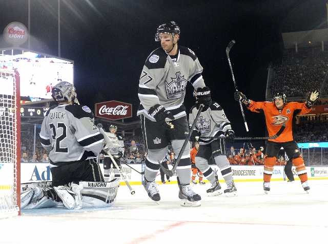 Merchandise is displayed during the LA Kings/NHL Stadium Series News  Photo - Getty Images