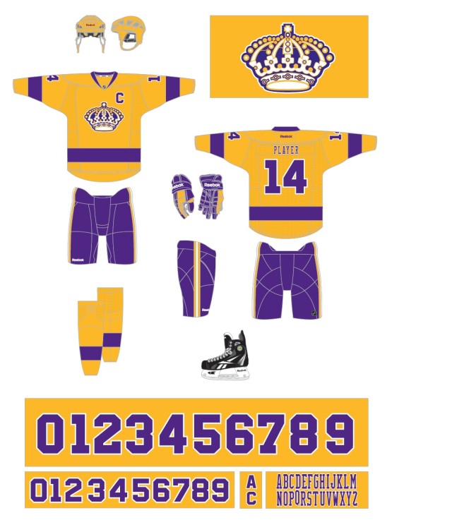 la kings yellow purple jersey