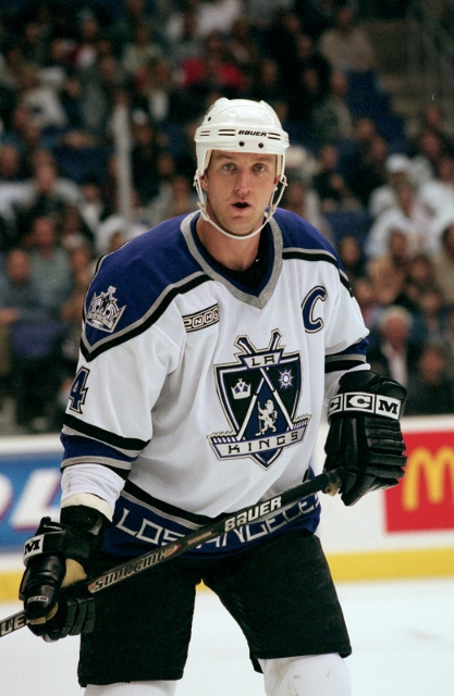 22 Oct 1999: Rob Blake #4 of the  Los Angeles Kings skates on the ice during the game against the Phoenix Coyotes  at the Staples Centre in Los Angeles, California. The Coyotes defeated the Kings 6-3. Mandatory Credit: Kellie Landis  /Allsport