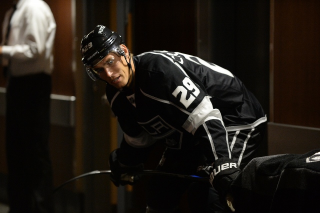 LOS ANGELES, CA - SEPTEMBER 22: Adam Cracknell #29 of the Los Angeles Kings stands outside of the locker room before a game against the Arizona Coyotes at STAPLES Center on September 22, 2014 in Los Angeles, California. (Photo by Aaron Poole/NHLI via Gett