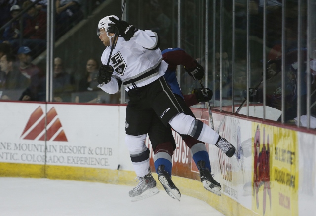 Colorado Springs, CO - OCTOBER 2: Colorado Avalanche vs the Los Angeles Kings in a preseason game at the World Arena on October 2, 2014. (Photo by Michael Martin/NHLI via Getty Images)