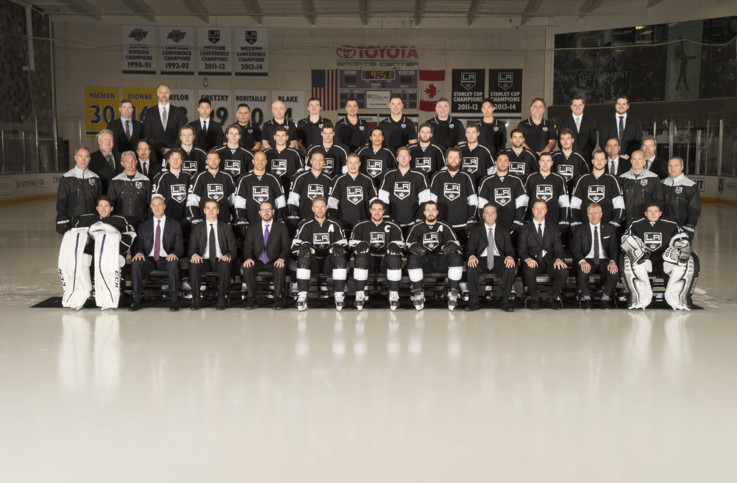 Kings President of Hockey Ops, Luc Robitaille, addresses the media