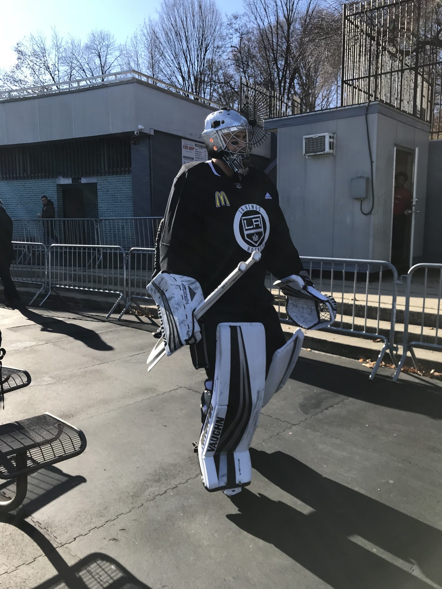 The LA Kings took their practice outdoors to Central Park on