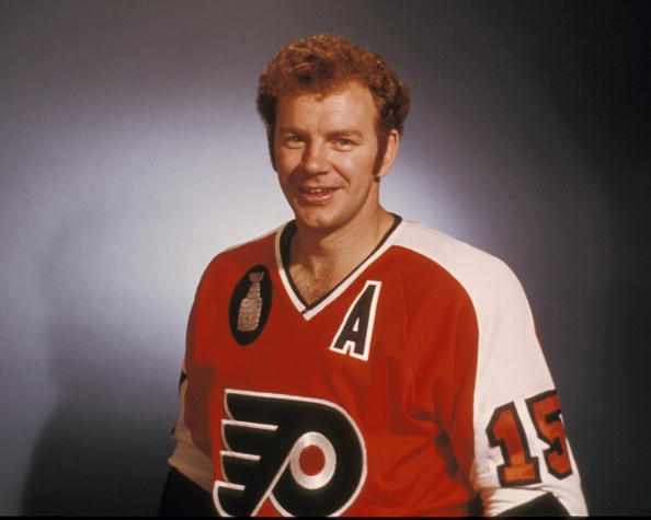 Philadelphia Flyers veteran hockey players Terry Crisp, left, and