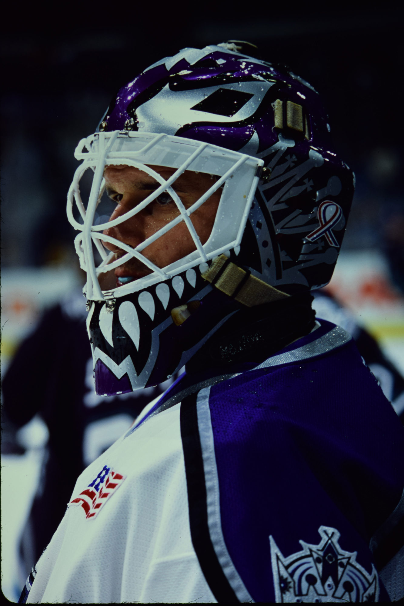 Goaltender Felix Potvin of the Vancouver Canucks looks on during the  News Photo - Getty Images