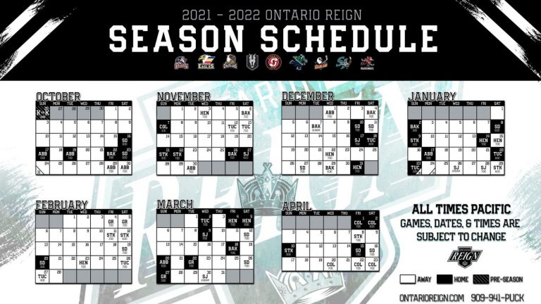 Ontario Reign release 2021-22 schedule - LA Kings Insider