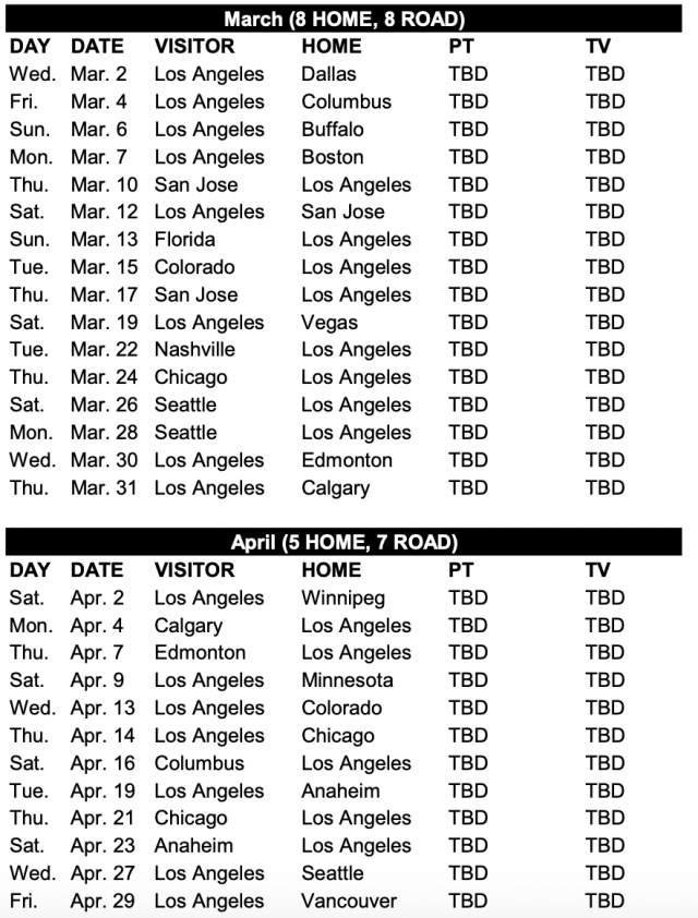 La Kings Promotional Schedule 2022 2023 Announcing The 2021-22 La Kings Schedule! - La Kings Insider