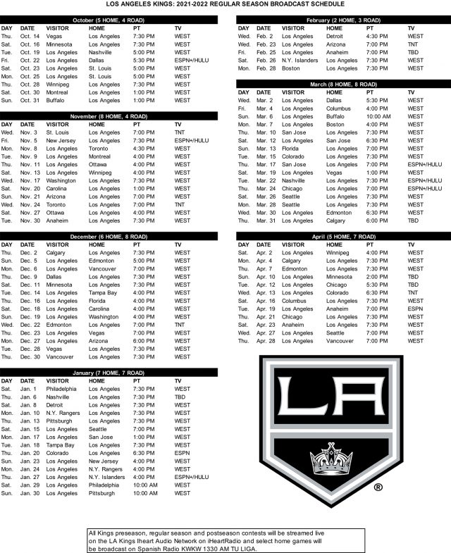 Kings Announce 2021-22 Preseason Schedule