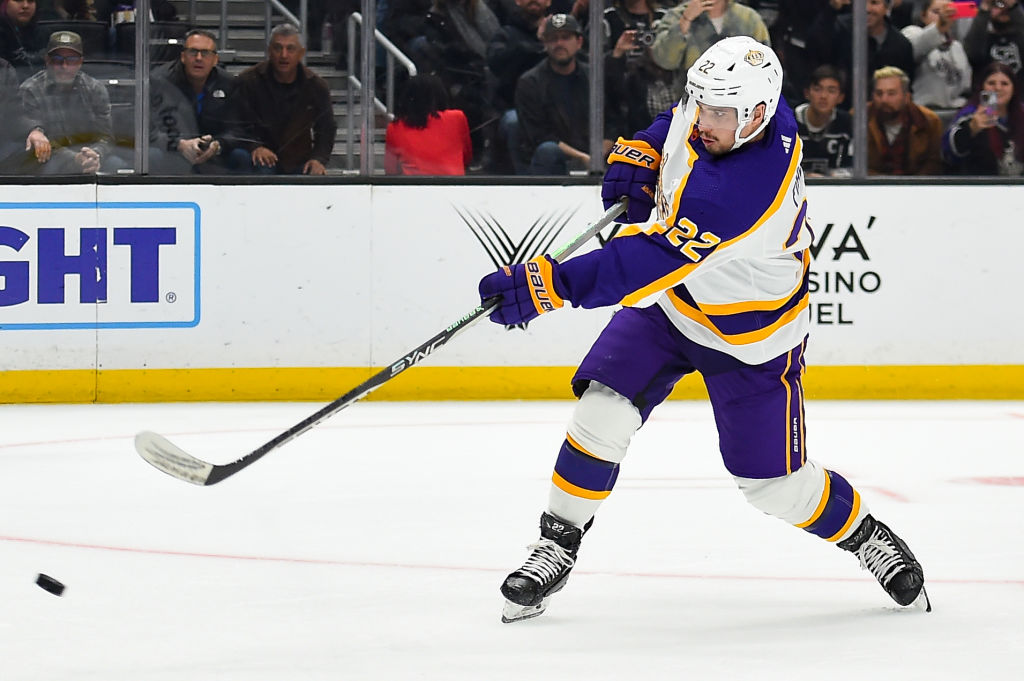 Los Angeles Kings' Kevin Fiala plays during an NHL hockey game
