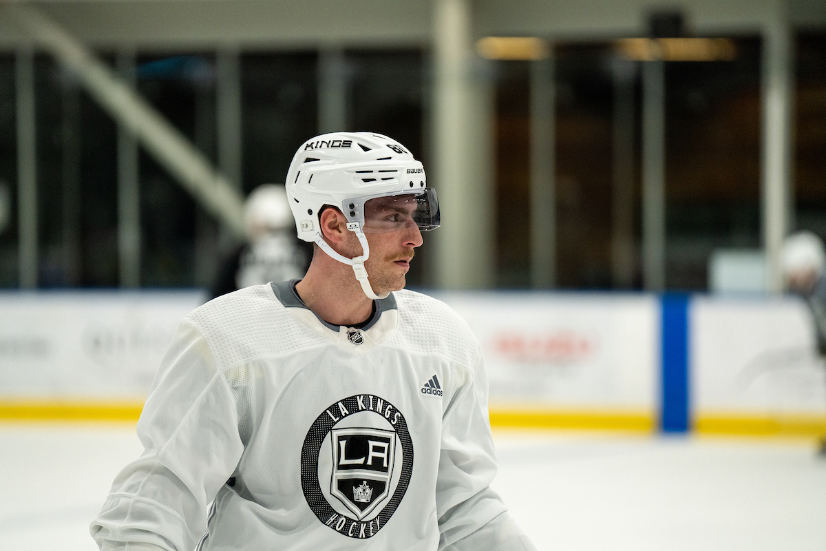 First media availability with LA Kings centre Pierre-Luc Dubois